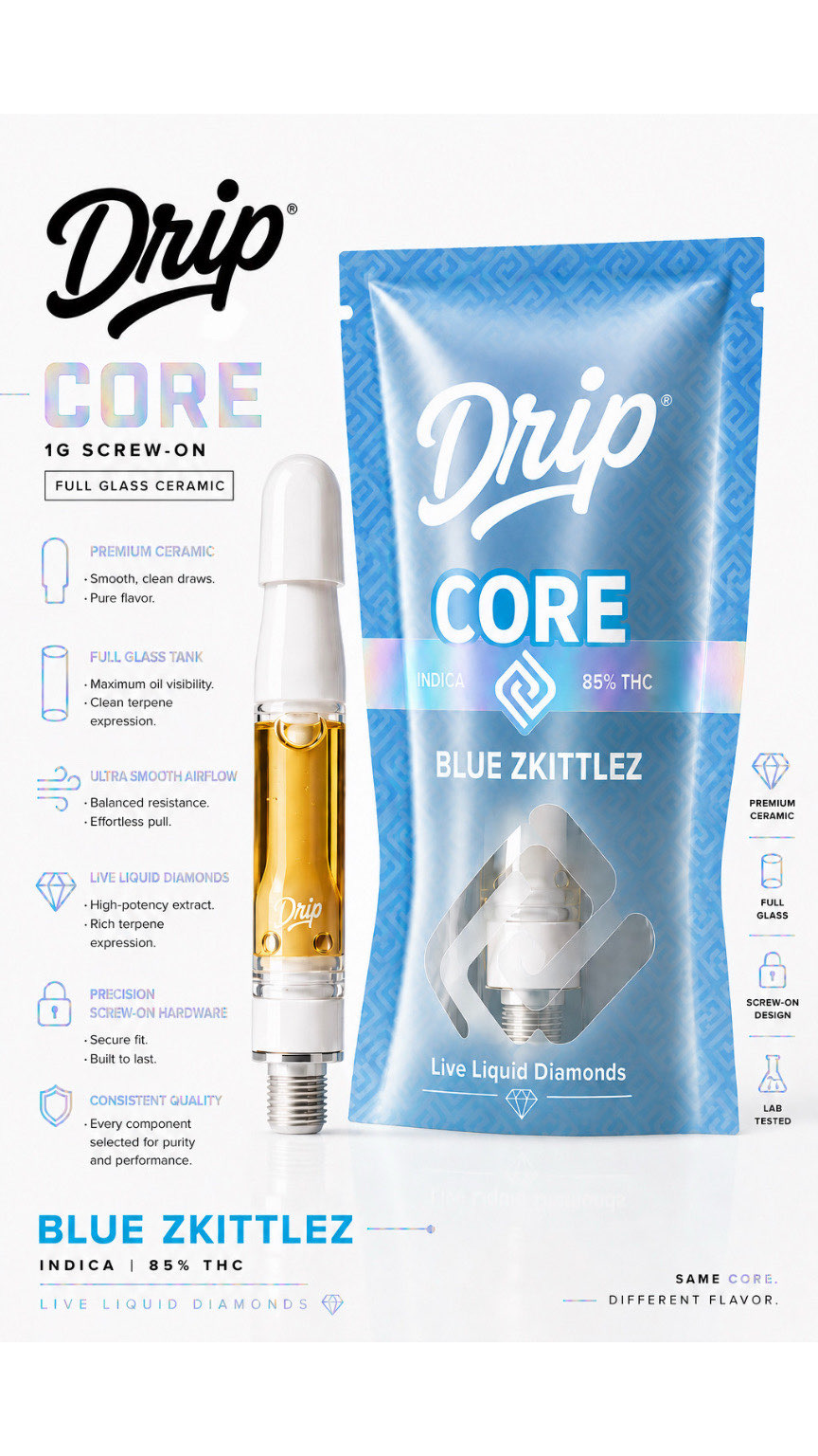 Drip CORE Blue Zkittlez — 1G full glass ceramic, live liquid diamonds